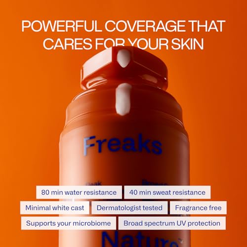 Freaks of Nature Peak Performance SPF 50 | 100% Mineral Sunscreen | Lightweight, Fast-Absorbing, 80-Min Water-Resistant | Plant-Based, Eco-Friendly, Reef-Safe, Cruelty-Free | All Skin Types| 1.7 oz