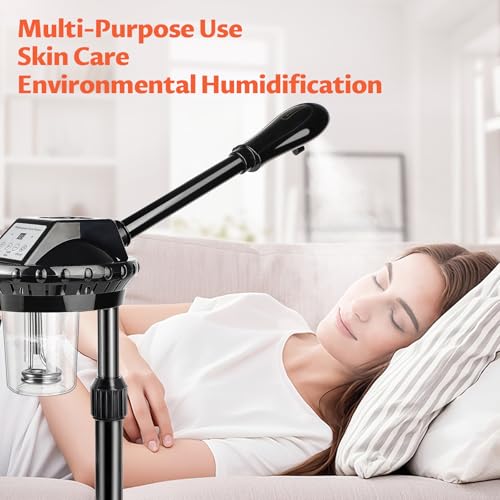 Professional Face Steamer, Adjustable Height and Angle, Facial Steamer Clean Skin Firming Pores and Moisturizing Suitable for a Beauty, Spa, at Home