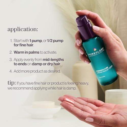 Pureology Strength Cure Dream Healer Hair Serum - Lightweight Leave-In Treatment, Split End Hair Repair, Smoothing & Strengthening Heat Protectant, Vegan