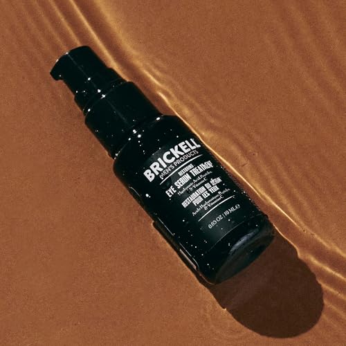 Brickell Men's Dark Circle Under Eye Treatment Serum For Men, Natural and Organic Eye Gel to Firm Men's Wrinkles, Reduce Dark Bags Under Eyes, and Promote Youthful Skin, 0.65 Ounce, Unscented