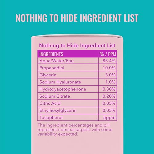 Good Molecules Hyaluronic Acid Serum - 1% Hyaluronic Acid Non-Greasy Ultra hydrating Serum Facial Moisturizer for Plumper Skin, Skin Care for Face