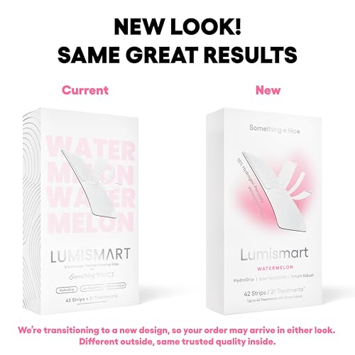 Something Nice Lumismart Whitening Strips - Dentist-Designed, Enamel Safe, up to 42 Treatments with Smart Adjust - Teeth Whitening Strips in Watermelon for Sensitive Teeth