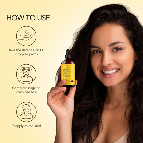 Botanic Hearth Batana Oil for Hair Growth, Dr Sebi Inspired, 100% Raw & Pure Batana Oil from Honduras, Nourishing Scalp & Hair Treatment for Thickness & Strength, All Hair Types, 2 fl oz