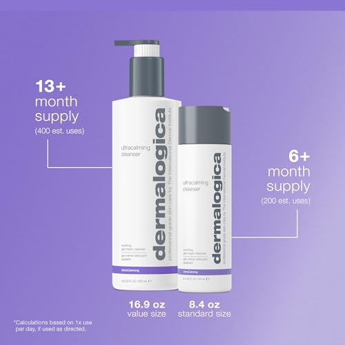Dermalogica Ultracalming Cleanser, Gentle Face Wash for Sensitive Skin - Calms and Cools Redness and Discomfort, PH balanced, Non- Foaming, Gel - Cream Type