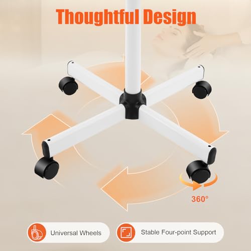 Professional Stand Facial Steamer w/Hot Mist – Adjustable Height, 360° Nozzle & Rolling Base for Salon, Spa & Home Use | Touch Button & Rocker Arm