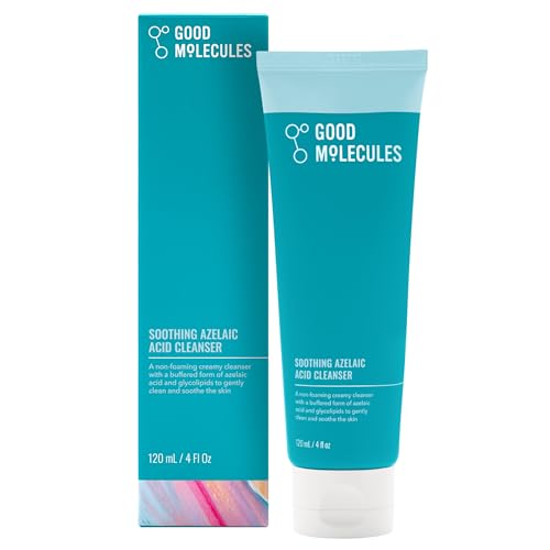 Good Molecules Soothing Azelaic Acid Cleanser – Gentle Creamy Non-Foaming Face Wash for Oily, Sensitive & Acne-Prone Skin – Vegan & Fragrance-Free 120 ml