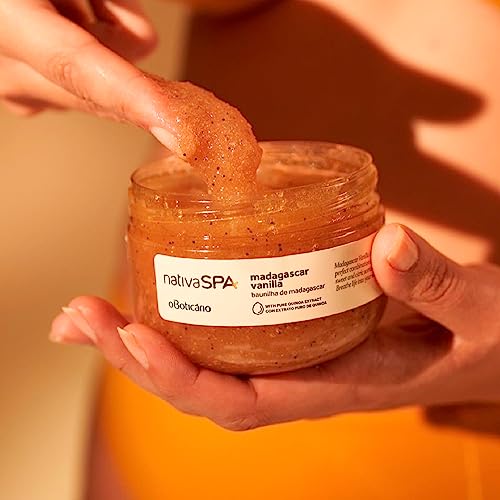 Nativa SPA by O Boticário Madagascar Vanilla Exfoliating Body Scrub, Hydrating & Anti Aging Gentle Exfoliator, 7 Ounce