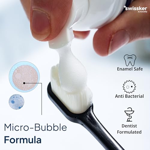 Swissker by Swissklip ShineFoam | Teeth Whitening Foam | Mint Flavor Whitening Toothpaste | Teeth Whitener I Professional Teeth Whitening Kit | 100% Vegan - Made in USA - 1.69 oz - Pack 1