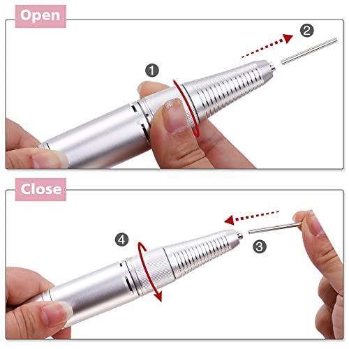 Professional Nail Drill Machine, AZ GOGO 30000RPM Rechargeable Portable Nail Drills for Acrylic Gel Nails - Cordless Electric Nail Drill with LCD Display (Pink)