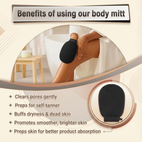 Deep Exfoliating Glove, Korean Exfoliating Mitt for Body Scrub, Dead Skin Removal & Keratosis Pilaris Treatment, Spray and Self Tan Remover