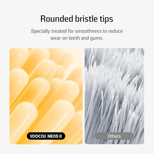 Soocas Multiclean Classic Clean Electric Toothbrush Replacement Heads, Compatible with Both NEOS II and NEOS II Ultra, 2 Brush Heads, Pearl White