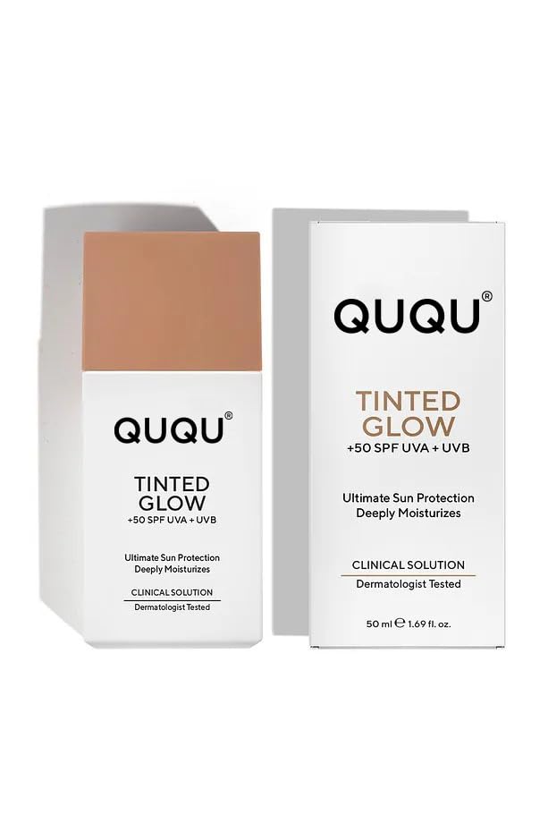 QUQU Daily tinted Sunscreen SPF 50 - Airy-Light tinted mineral Moisturizer with Zinc Oxide Broad Spectrum SPF 50 Protection, Lightweight Makeup Finish, Hydrating Skin Care, FSA-Friendly Size #210