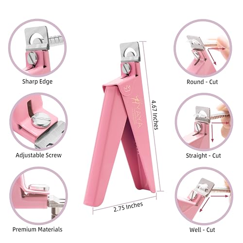 Yaya Acrylic False Nail Clippers with Magnets,Nail Cutters for Nail Tips,Nail Tip Cutter with Length Measurement, Acrylic Nail Cutter with Sizer Magnets, Manicure Tool for Salon Home Nail Art.
