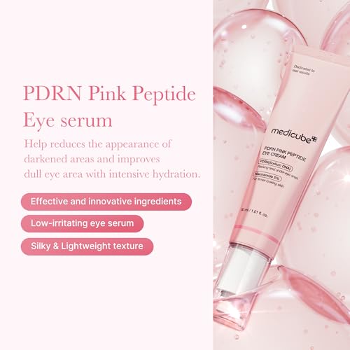 medicube Eye Serum with Salmon DNA PDRN & Pink Peptides | 99% Purity Retinol for Fine Lines | PDRN & Niacinamide for Uneven Skin Tone | Korean Skincare, 1.01 fl.oz