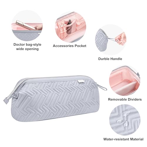 Leudes Hair Tools Travel Bag for Shark Flexstyle Carrying Case Portable Shark Hair Air Wrap Dryer Case Waterproof Dustproof Flat Curling Iron Travel Organizer (Light Gray)