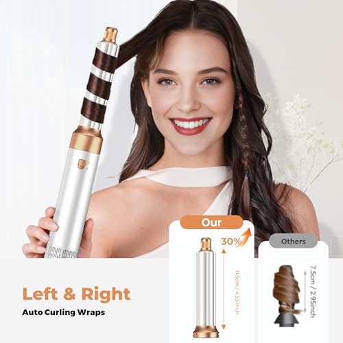 5 in ONE Blow Dryer Brush, Curling Wand Hair Styling Tools Set, Ionic Hot Air Hair Dryer, Massage Oval Hair Dryer, Left&Right Hair Curlers 100-120V