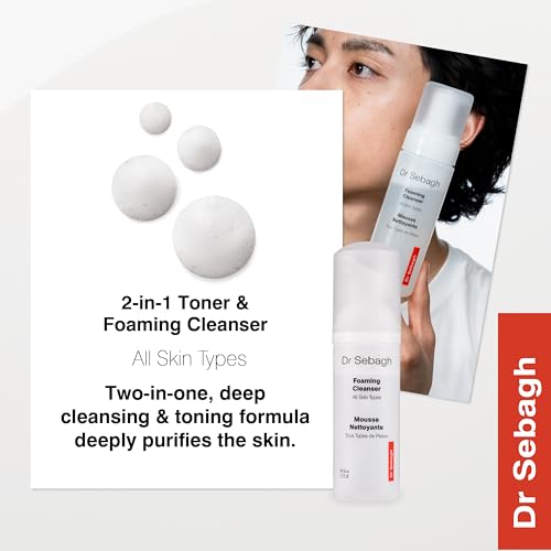 Dr Sebagh 2-in-1 Toner & Cleanser (5.1 fl oz) - Gentle Face Wash - Deep Pore Cleanser & Makeup Remover - Foam Cleanser for Oily Skin - Award-Winning