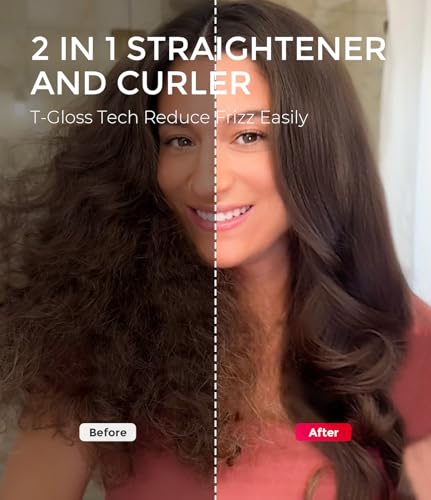 TYMO Thermal Brush Curling Brush - STYLUX 1.7 Inch Blowout Volumizer with Flexi-Fit for Hair Straightening, Heated Round Styler Tool, Hair Straightener and Curler 2 in 1, Dual Voltage, Metallic Gray