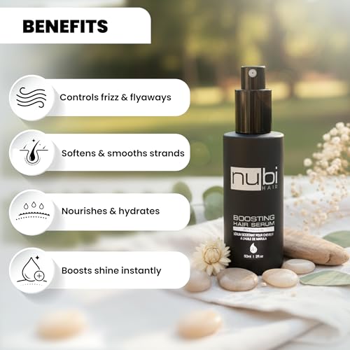 Silky Smooth Hair Serum for All Hair Types, Contains Marula Oil, Aloe Vera and Vitamin E, Non-Greasy Formula, Boosts Shine and Promotes Hair Growth, 2 Fl. Oz. / 60 Ml. (3 Pack)