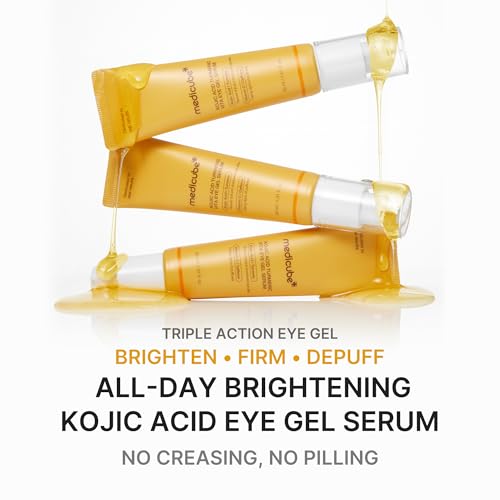 medicube Eye Serum with Kojic Acid Turmeric | All-Day Brightening Eye Gel Serum | Refreshing Eye Care with Vitamin C, Retinol & Caffeine | Hydrating & Cooling Formula | Korean Skincare, 1.01 fl.oz