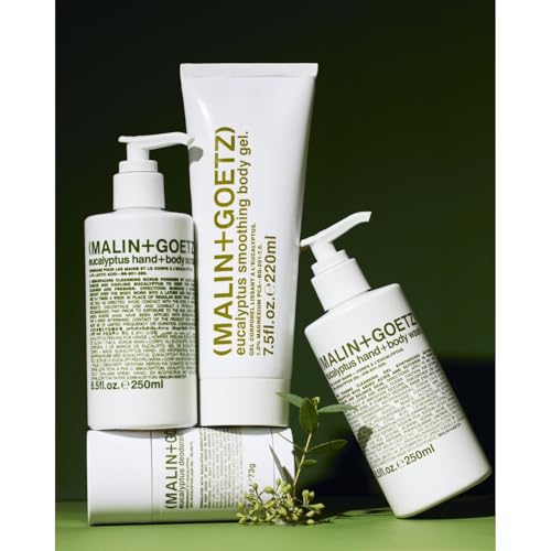 MALIN+GOETZ Eucalyptus Hand+Body Scrub | Resurfacing Cleanser Lactic Acid, Mandelic Acid, Pumice + Niacinamide | Deeply Cleanses, Smooths + Brightens | Vegan, Cruelty-Free, Paraben-Free (8.5 Fl Oz)