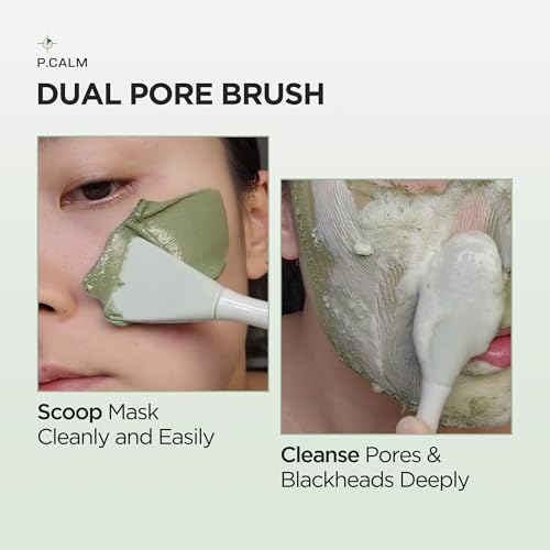 P.CALM Dual Pore Cleansing Brush for Blackheads Removal & Face Scrubber, Gentle Exfoliation. Deep Pore Cleaning Massager