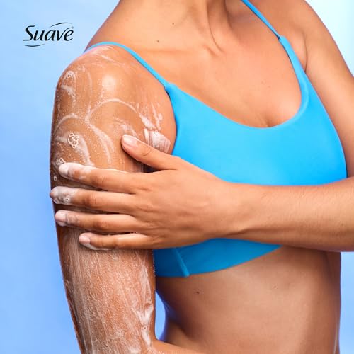 Suave Vanilla Suede Exfoliating Body Wash & Scrub with Glycerin & Vitamin E, Sulfate-Free Hydrating Cleanser for Soft, Smooth Skin, 6 Count, 18 FL OZ EA