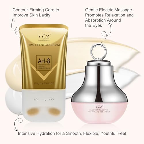 Ycz Neck-Eye Care Tightening & Revitalizing Set -Smooth of Fine Lines, Eye & Neck Treatment, Skin Moisturizer, Deep Moisturizing Skincare