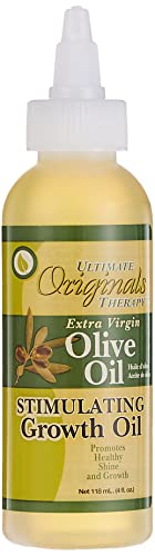 Originals by Africa's Best Therapy Extra Virgin Olive Oil Stimulating Growth Oil, Penetrates & Rejuvenates Hair, Skin and Nails, All Day Long Moisturizing & Conditioning, 4oz Bottle