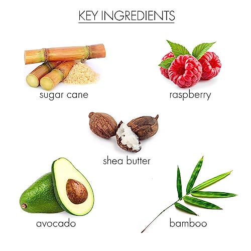 Whish Beauty Kabosu Sea Salt Sugar Scrub - Exfoliating Body Scrub for Women - Brown Sugar Exfoliator with Raspberry, Aloe & Shea Butter - Paraben & Sulfate Free - 8 oz