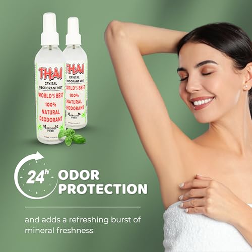 Thai Deodorant Stone Crystal Mist Natural Deodorant Spray 8 oz. Bundle, Pack of 2