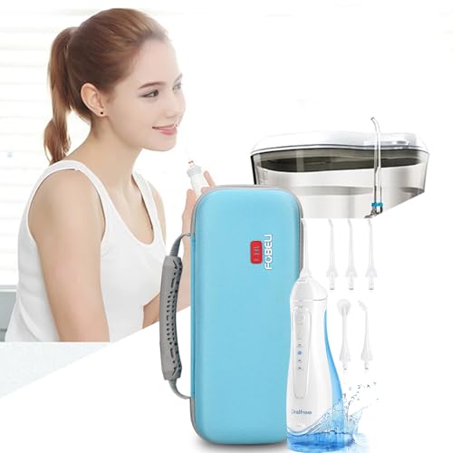 FBLFOBELI Hard Case Replacement for Nicwell/for COSLUS/for Oralfree/for Waterpik WF-02 Water Dental Flosser Cordless (Blue)