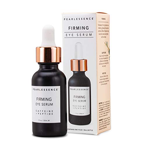Pearlessence Firming Eye Serum with Caffeine + Peptide – Rejuvenates Puffy Eyes & Reduces Under Eye Bags | Made in USA & Cruelty Free (1oz)