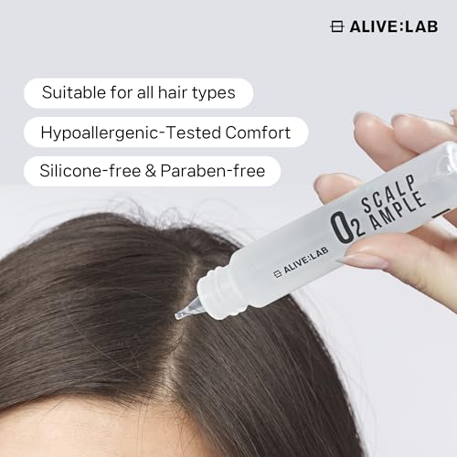 ALIVELAB O2 Scalp Ampoule – Leave-in Anti-Dandruff, Anti-Itch Scalp Care Serum – Soothing & Hydrating Formula for Dry, Flaky Scalp – Promotes Healthy Hair & Reduces Irritation – (2 x 0.85 fl oz)