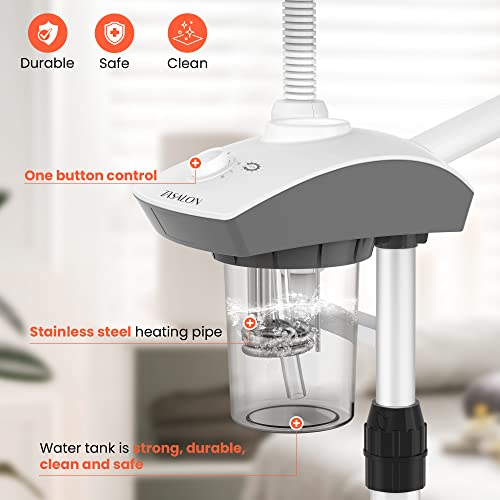 TASALON Professional Facial Steamer Tools for Esthetician, Skin Care and Deep Cleaning, 2 in 1 Face Machine with 3X Magnifying Foldable Arm, Ozone Face Steamer for Facial, Hot Mist Skincare, White
