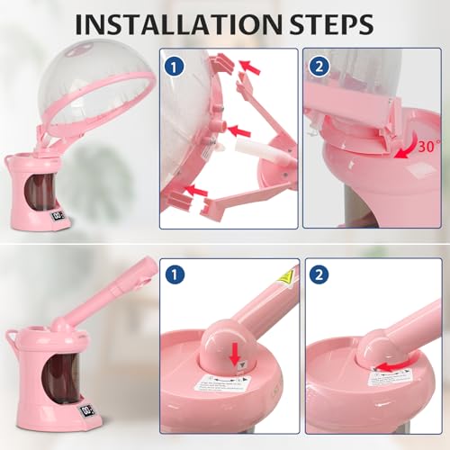 2-in-1 Hair and Facial Steamer with Extendable Arm,Face Steamer for Deep Cleaning,Hair Steamer Humidifier for Deep Conditioning,Tabletop Steamer for Personal Care Use at Home