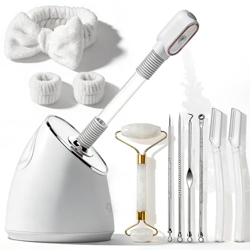 Facial Steamer Spa Kit, Nano Ionic Face Steamer for Deep Cleaning Unclogs Pores, Warm Mist Humidifier Steamer for Face Home Sauna SPA, Self Care Valentines Day Gifts for Women