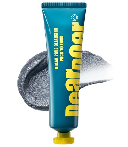 Break Pore Cleansing Pack to Foam – 3-in-1 Korean Skin Care Wash-Off Mask & Exfoliator & Cleanser w/Charcoal and Salicylic Acid – AHA, BHA, PHA for Oily, Congested Skin (3.38 fl oz)