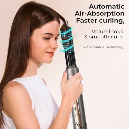 Hair Dryer Brush,6 in 1 Professional Hot Air Styler,Powerful Air Curling Wrap Styler,Negative Ionic Hair Dryer Fast Drying, Multi Hair Stylerfor Curling Volumizing Straightening Styling