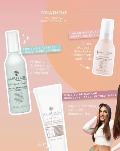 Hairitage Argan Oil Hair Oil Spray for Frizzy, Curly + Dry Damaged Hair - Lightweight Hair Oil Conditioner for Women + Men - Styling + Finishing + Control Flyaways - Moisturize + Repair Hair