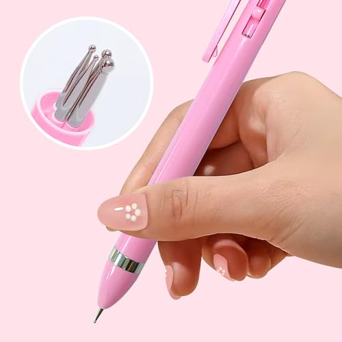 HJ Nail Dotting Pen Ballpoint Design Nail Art Kit with Tip Dot Paint, Pink