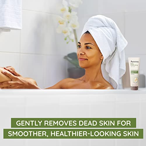 Aveeno Daily Moisturizing Body Scrub, Exfoliating Body Wash for Smoother, Healthier Looking Skin, Soothing Prebiotic Oat Formula, Sulfate-Free, Soap-Free & Dye-Free, 8 oz