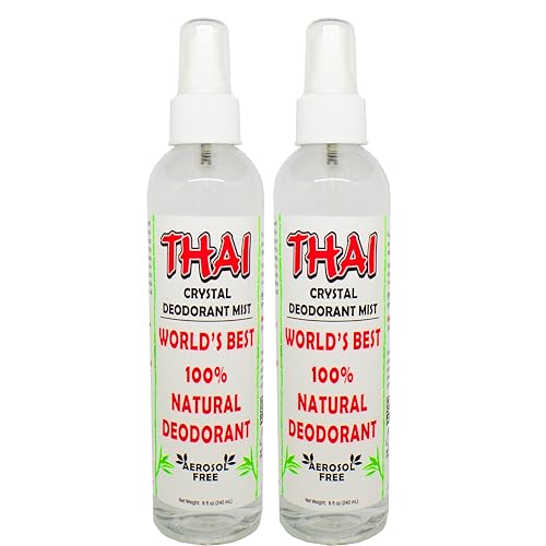 Thai Deodorant Stone Crystal Mist Natural Deodorant Spray 8 oz. Bundle, Pack of 2
