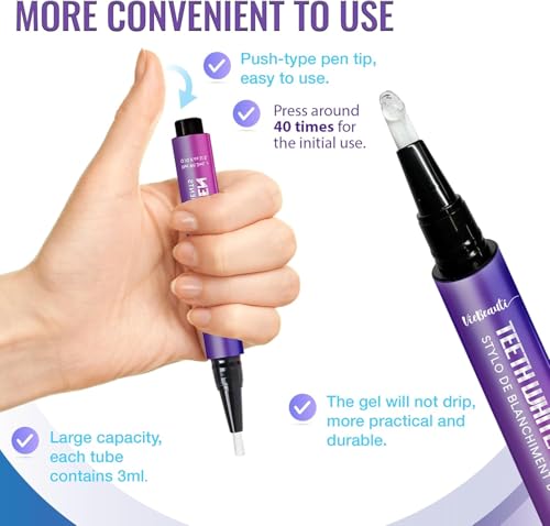 Viebeauti Teeth Whitening Pen Gel: Tooth Whitener with Carbamide Peroxide for Sensitive Teeth - Professional Dental Stain Remover for an Instant Bright Smile 0.2 Fl Oz