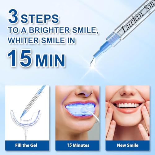 LUCKIN SMILE 10-Pack 35% Teeth Whitening Gel Refills, 35% Carbamide Peroxide Gel, 60 Whitening Treatments, No Sensitivity Teeth Whiteners, 3ml Whitening Gel for Teeth Whitening Kits