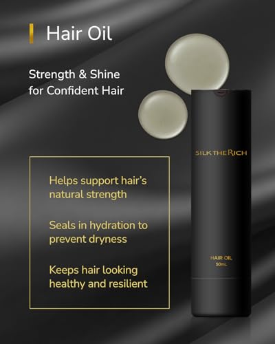 Hair Oil Heat Protectant, Split End Repair, Smoothing Salon-Quality Treatment with Argan Oil for Frizzy, Damaged, Dry Hair, Fragrance Scalp Moisture, Travel Size, Black (1.7 fl oz, 50ml)