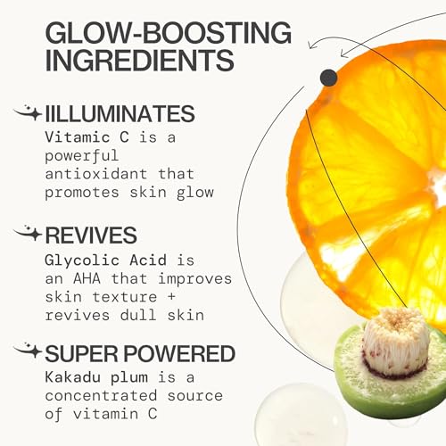 Pacifica Vitamin C Serum for Face – Glow Baby Brightening Facial Serum with Glycolic Acid – Vitamin C Booster Skin Care, Dark Spot Corrector, Vegan Skincare for Glowing Skin, Dermatologist Tested