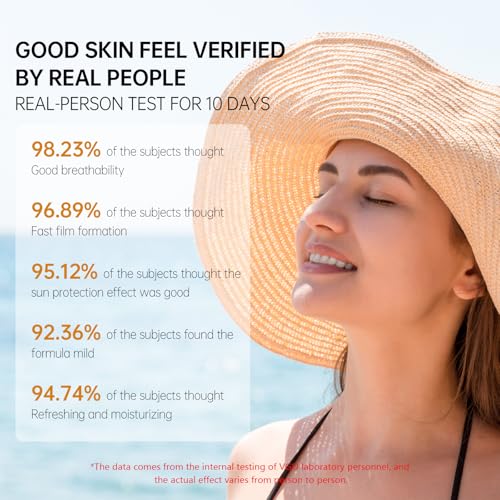 VGO Tinted Sunscreen for Face SPF 50, Tinted Moisturizer with SPF, Face Sunscreen for Women, Sweat Resistant Oil Free with No White Cast, 1.76oz