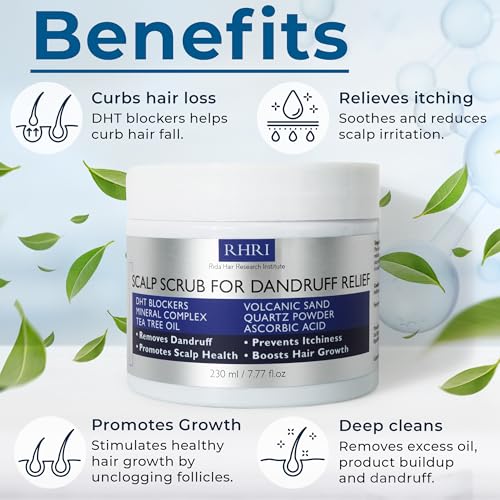 Anti Dandruff Scalp Scrub for Men and Women | Hair Treatment with Tea Tree Oil & DHT Blockers | Removes Dandruff, Soothes Itchy Scalp and Boosts Hair Growth | Enriched with Mineral Complex