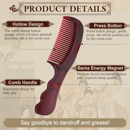 Patented Anti Dandruff Comb & Stainless Steel Fine Tooth Comb Kit, Dandruff Remover, Scalp Sweep Detoxing, Massage Dandruff Removal Brush for Scalp Build Up